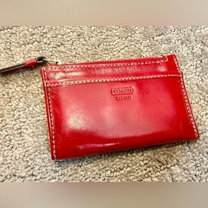Coach Vibrant Red Leather Pouch